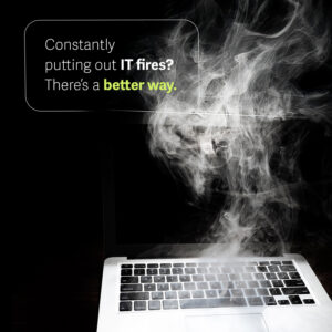 Computer on fire